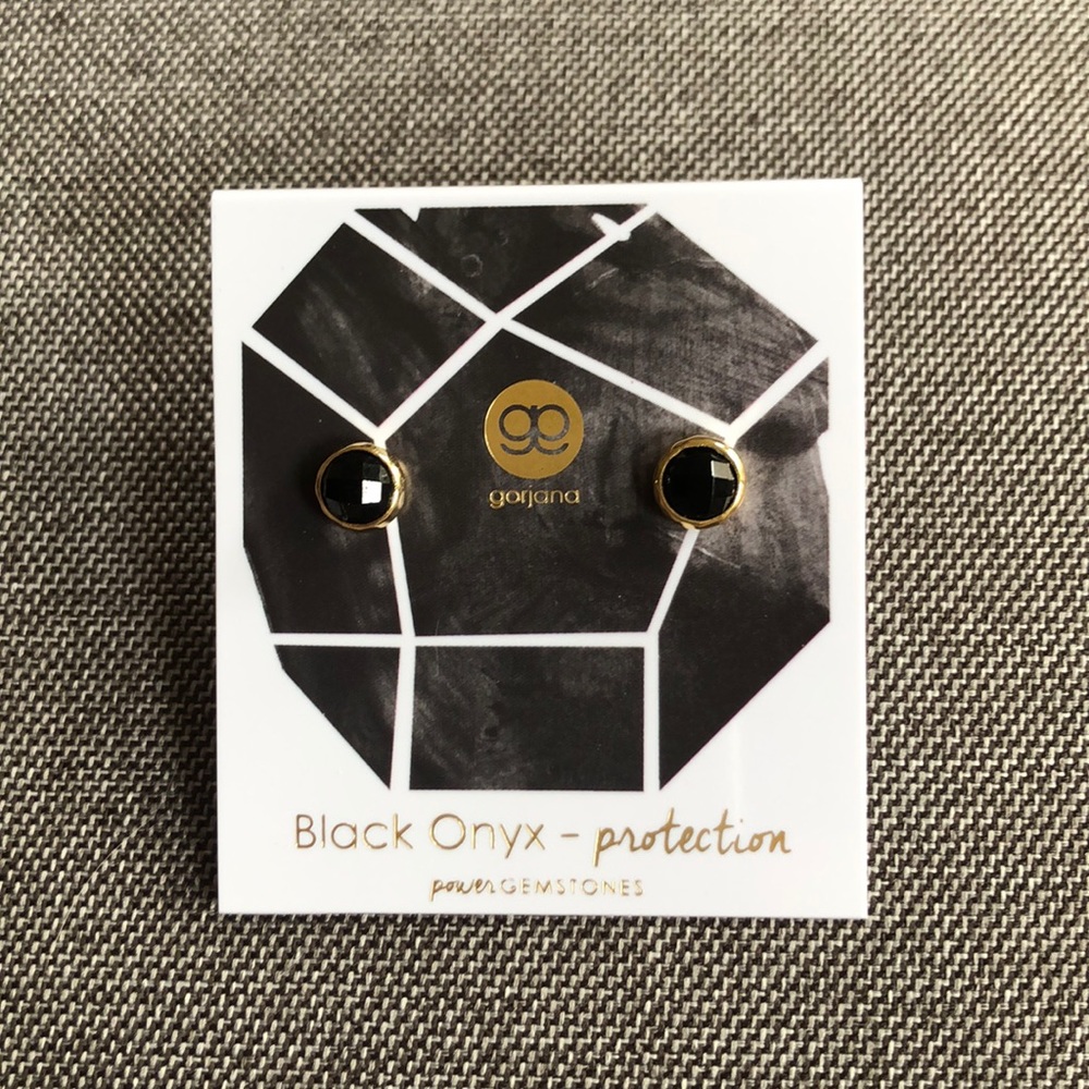 Gorjana Power Gemstone Stud in Onyx
